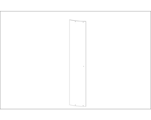 Ersatz-Duschglastür Aurlane gewölbt BSP121_6 für Komplettduschkabine CAB121 Einzelne Duschwand aus Glas mit Befestigungspunkten