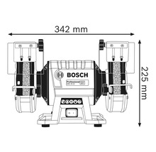 Bosch Logo Doppelschleifer Produktdimensionen 342 Millimeter Breite, 225 Millimeter Höhe