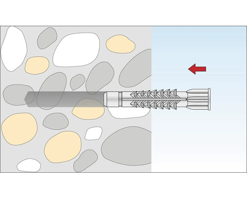 Illustration einer Dübelmontage in Betonwand