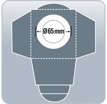 Schablone mit kreisförmigem Ausschnittdurchmesser 65 mm
