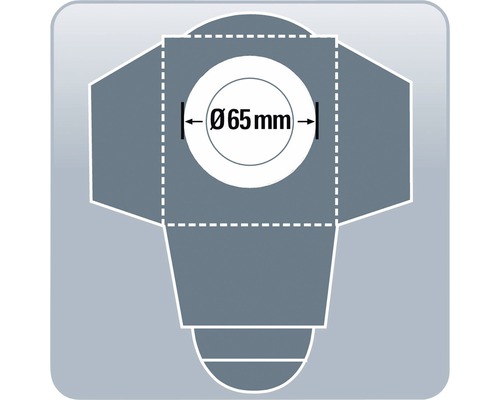 Schablone mit kreisförmigem Ausschnittdurchmesser 65 mm
