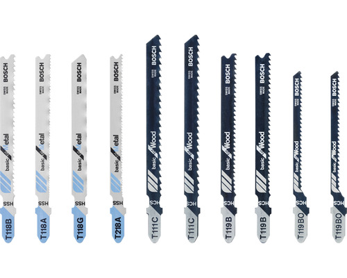 Verschiedene Stichsägeblätter für Metall und Holz von Bosch