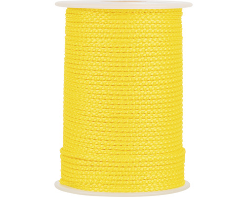 Gelbes Polyesterseil auf einer Spule