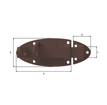 Illustration eines Türriegels mit Größenangaben