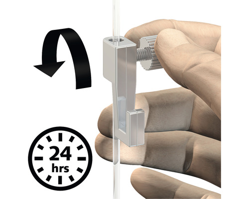 Einstellbarer Bilderhaken mit einer Belastbarkeit von 24 Stunden