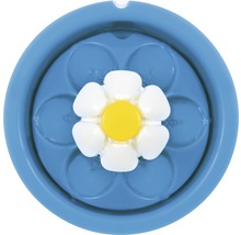 Blauer Wassernapf für Haustiere mit Blumenmuster