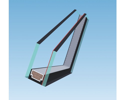 Querschnitt einer Fensterisolierung