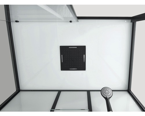 Duschkabine mit Kopfbrause und Handbrause