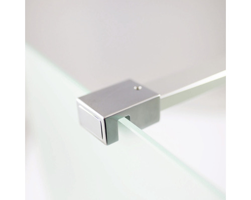 Detailaufnahme eines Glaselements mit einem Halterungselement