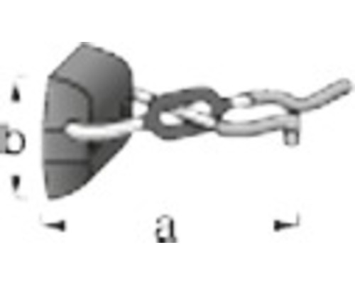 Abbildung eines Vorhängeschlosses mit Größenangaben
