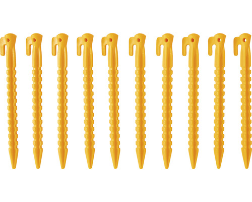 Zehn Kunststoff-Heringe für Camping und Outdoor-Aktivitäten