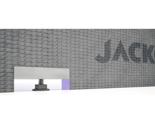 JACKON Logo auf einer Dämmplatte mit Montageständer