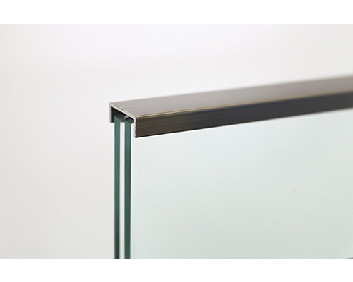 Detailansicht einer Glasscheibe mit Profil