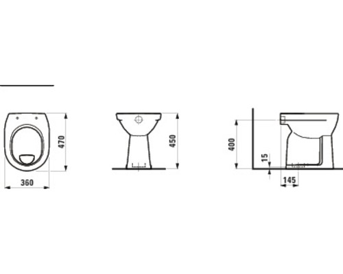 Standflachspülklosett Laufen Pro 825957 Abgang senkrecht weiß mit Beschichtung
