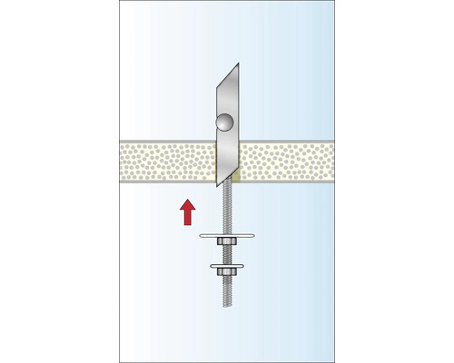 Illustration einer Hohlraumdübel-Installation.