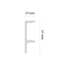 Abmessungen eines U-Profils: 19 mm breit und 63 mm hoch.
