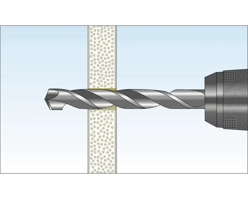 Metallbohrer bohrt durch Material