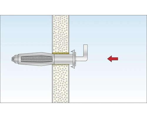 Hohlraumdübel in Wand