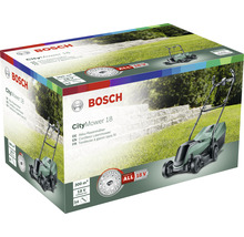Bosch CityMower 18 Akku-Rasenmäher in Produktverpackung