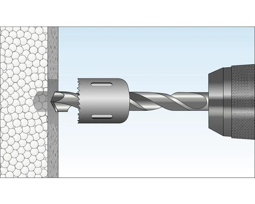 Lochsäge bohrt in Mauerwerk