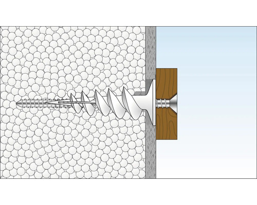 Befestigung einer Schraube mit Dübel in einer Wand