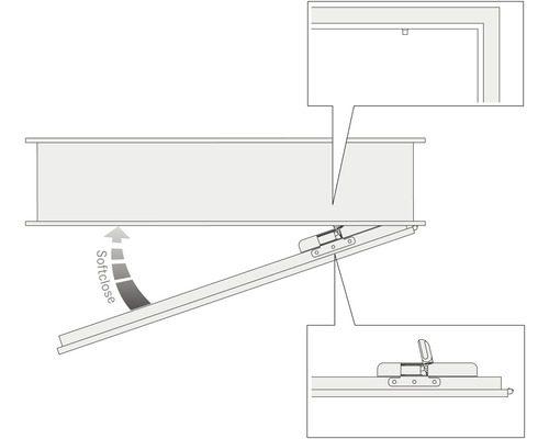 Illustration eines Dachbodentreppensystems mit Softclose-Funktion