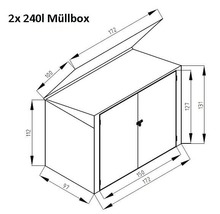 Mülltonnenbox WESTMANN für 2 Mülltonnen inkl. Gasdruckfedern 172 x 100 x 131 cm anthrazit-thumb-5