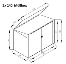 Mülltonnenbox WESTMANN für 2 Mülltonnen inkl. Gasdruckfedern 172 x 100 x 131 cm anthrazit-thumb-5 Mülltonnenbox WESTMANN für 2 Mülltonnen inkl. Gasdruckfedern 172 x 100 x 131 cm anthrazit-thumb-5