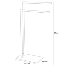 Handtuchständer mit den Maßen 81 cm Höhe, 45,5 cm Breite und 19,7 cm Tiefe