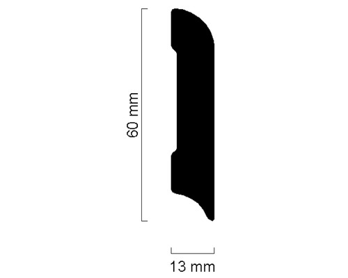 Profilleiste mit den Maßen 60 mm Höhe und 13 mm Breite