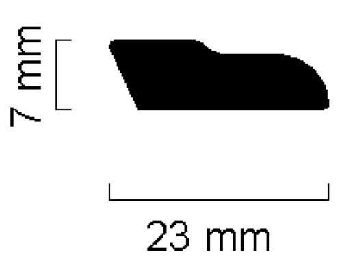 Profilleiste mit den Maßen 23 Millimeter mal 7 Millimeter