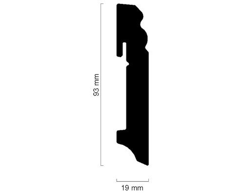 Profilleiste mit den Maßen 93 mm Höhe und 19 mm Breite