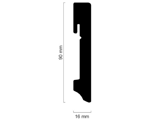 Profilleiste mit den Maßen 90 mm mal 16 mm
