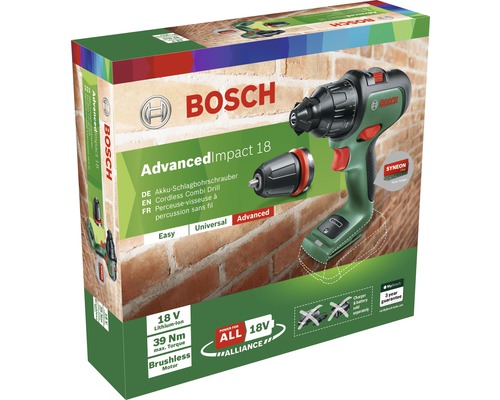 Verpackung des Bosch AdvancedImpact 18 Akku-Schlagbohrschraubers