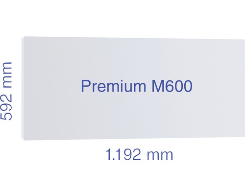 Premium M600 Platte mit den Maßen 1192 mal 592 Millimeter