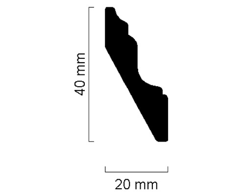 Profilleiste mit den Maßen 40 mm mal 20 mm