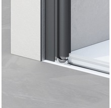 Drehfalttür für Seitenwand Breuer Elana Komfort 900x2000 mm Anschlag rechts Dekorglas Satiniert schwarz-thumb-1