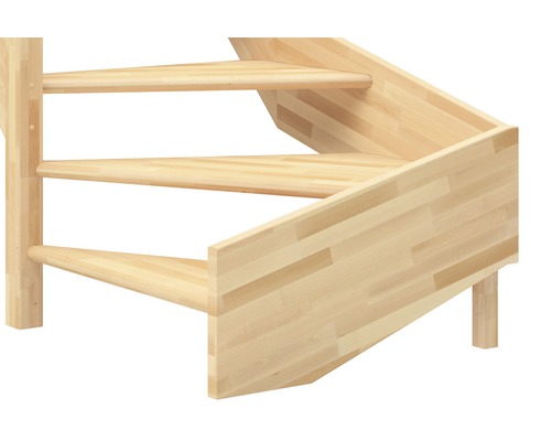 Detailansicht einer Holztreppe