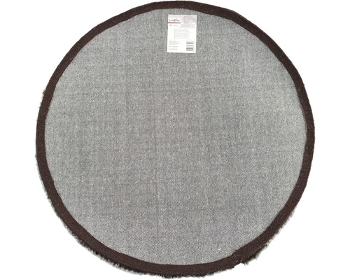 Runder Teppich mit braunem Rand