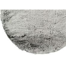 Grauer runder Teppich mit hohem Flor