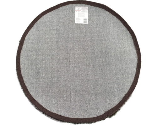 Runder Teppich mit braunem Rand