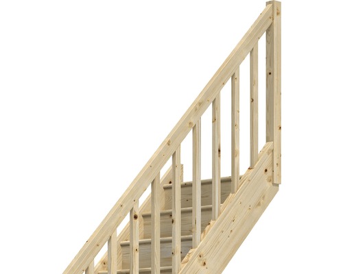 Holztreppe mit Geländer für den Außenbereich