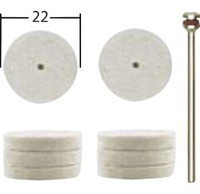 Filzscheibe mit 22 mm Durchmesser und Schaft