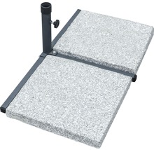Quadratischer Sonnenschirmständer mit zwei Betonplatten