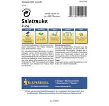 Salatrauke Ruca Samenpackung mit Informationen zu Aussaat, Keimung, Kultur, Abstand und Ernte