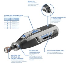 Dremel Lite Akku Multifunktionswerkzeug mit verschiedenen Funktionen und Zubehör