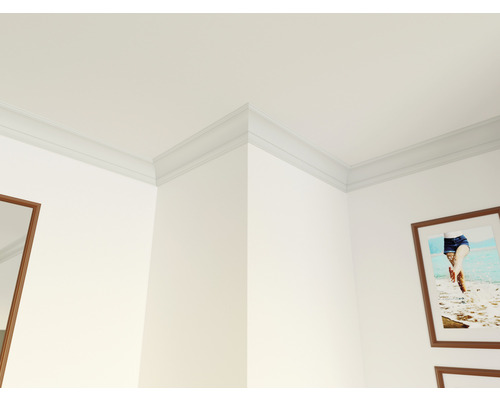 Zimmeransicht mit Zierleisten an der Decke