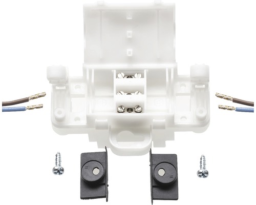 Aufputz-Anschlussklemme mit Schrauben und Kabeln