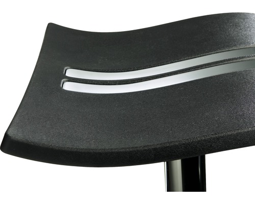 Detailansicht eines Barhockersitzes mit zwei Schlitzen