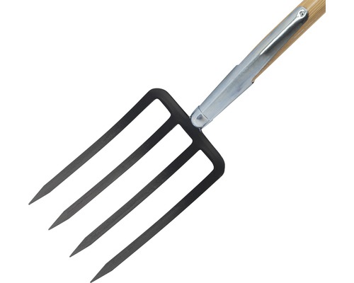 Gartengabel mit vier Zinken und Holzstiel